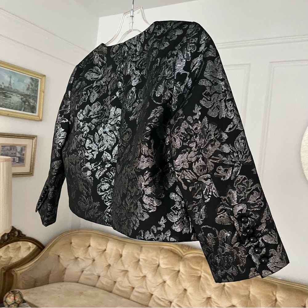 H&M Black Silver Open Front Blazer 3/4 Sleeve NWOT - Picture 5 of 10